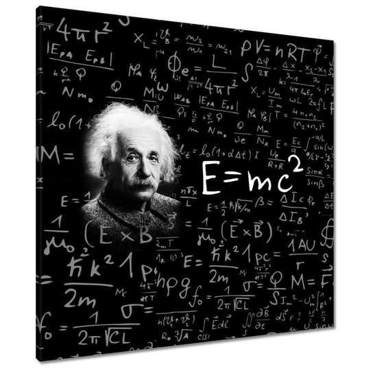 Obraz E=MC2 Albert Einstein, 70x70cm ZeSmakiem