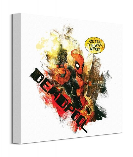 Obraz na płótnie Marvel Deadpool Nerd na ścianę do salonu 40x40 cm Deadpool