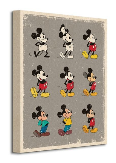 Obraz na płótnie Myszka Miki Mickey Mouse Evolution na ścianę do pokoju dziecka 30x40 cm Disney