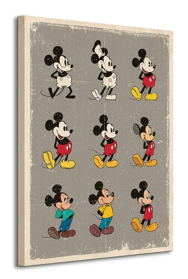 Obraz na płótnie Myszka Miki Mickey Mouse Evolution na ścianę do pokoju dziecka 60x80 cm Disney