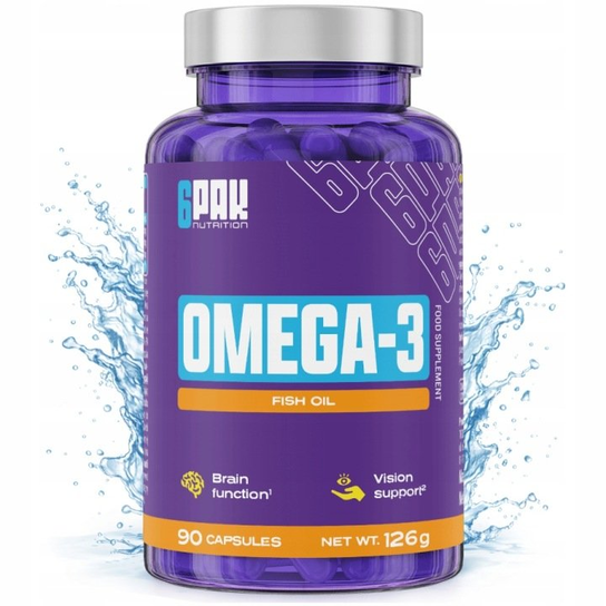 Omega 3 Olej Rybi + Witamina E Serce Wzrok Mózg Epa Dha Tran Z Ryb Odporność 6PAK NUTRITION