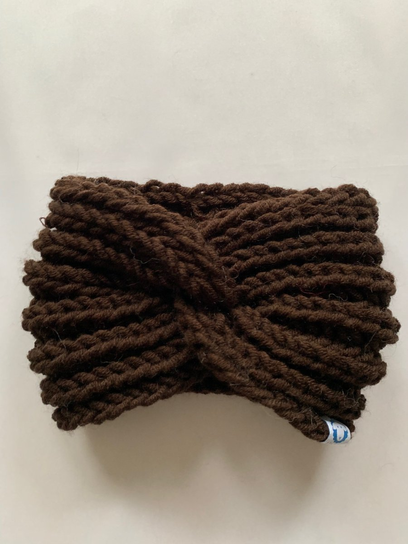 Opaska czekoladowy brąz handmade HappyCzapy
