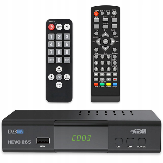Outlet DEKODER APM Dekoder TNT H.265 HEVC DVB-T2 DVB-C HDMI SCART USB APM