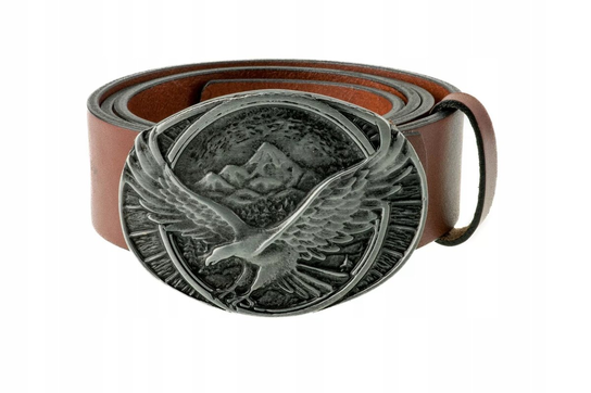 Pasek skórzany BÓR HUNTER ELEGANCE - Mountain Eagle Silver -110 Inna marka