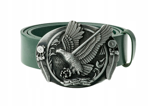 Pasek skórzany BÓR HUNTER FOREST - Flying Eagle Silver-95 Inna marka