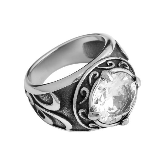 pierścień WHITE STONE-V VIKING RINGS