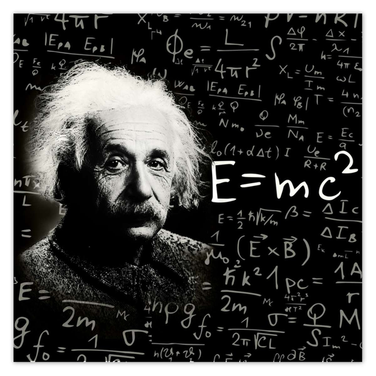 Plakat Albert Einstein, 100x100 cm ZeSmakiem