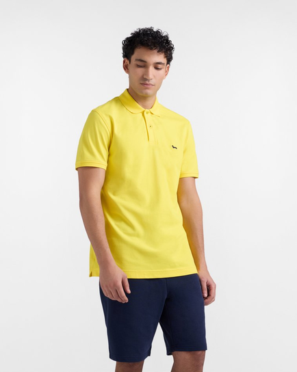 polo basic piquet stretch męskie żółty Inna marka