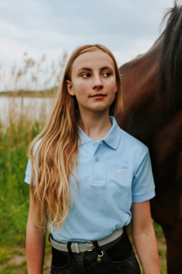 Polo jeździeckie Bleu - dziecięce - Cheval, 146 Inna marka