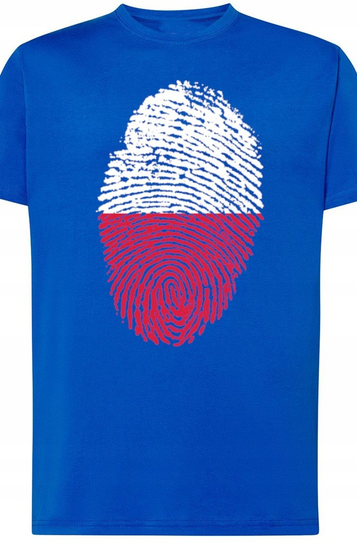 Polska Flaga Odcisk Męski T-Shirt Nadruk Rozm.S Inna marka