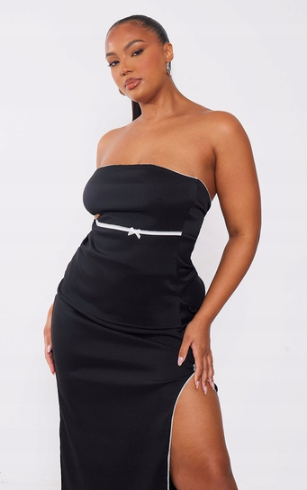 PRETTYLITTLETHING PLUS SIZE TOP CZARNY 48 EJU Prettylittlething