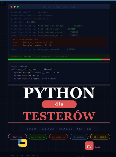 Python dla testerów - ebook PDF Błoński Bruno
