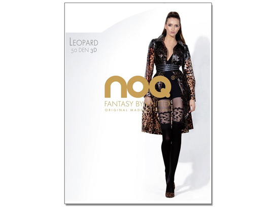 Rajstopy Imitujące Pończochy Leopard Nero 3 KNITTEX