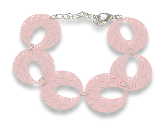 Różowa bransoletka ażurowa PINK BOX