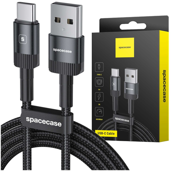 SC USB-C Cable 1M 3A black Spacecase