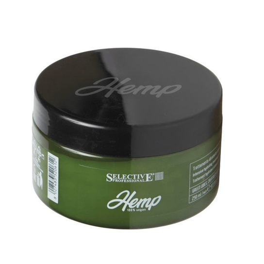 Selective HEMP 100% Vegan Maska nawilżająca dla włosów suchych, odwodnionych i rozdwajających się 250ml, Z olejem z nasion konopi Selective