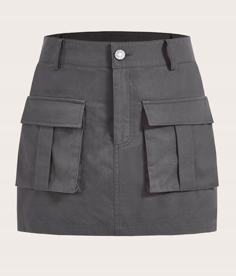 SHEIN GŁADKA SPÓDNICA SZARA MINI BASIC 34 V5I Shein