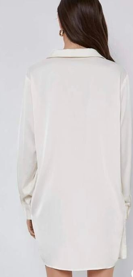 SHEIN KOSZULA ECRU SATYNOWA DAMSKA BASIC 36 V3T Shein
