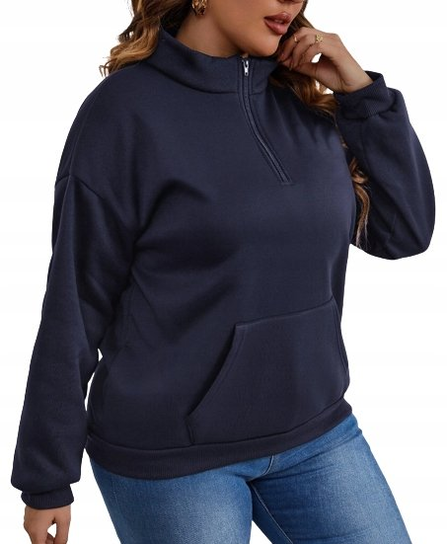 SHEIN PLUS SIZE BLUZA DAMSKA GRANATOWA BASIC L VBV Shein