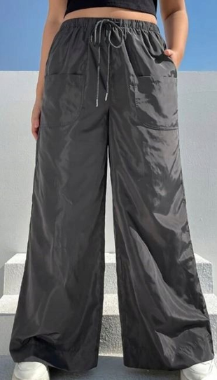 SHEIN SPODNIE CASUAL PLUS SIZE SZARE BASIC 52 VBV Shein