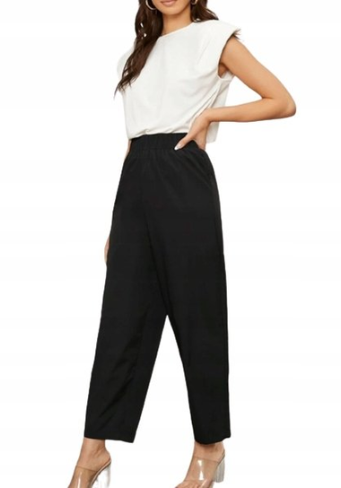 SHEIN SPODNIE CZARNE PROSTE CASUAL BASIC 36 VIZ Shein