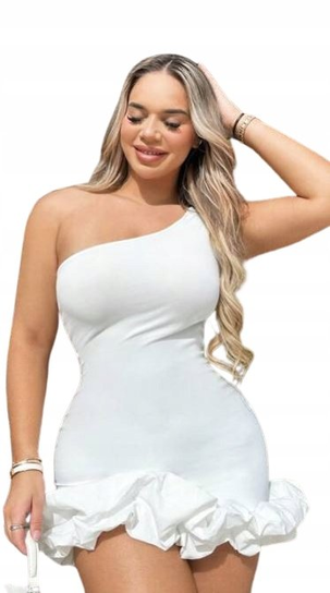 SHEIN SUKIENKA MINI BIAŁA Z FALBANĄ BASIC 36 VXV Shein