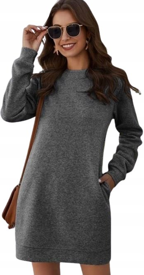 SHEIN SUKIENKA MINI DRESOWA SZARA BASIC 36 VUV Shein