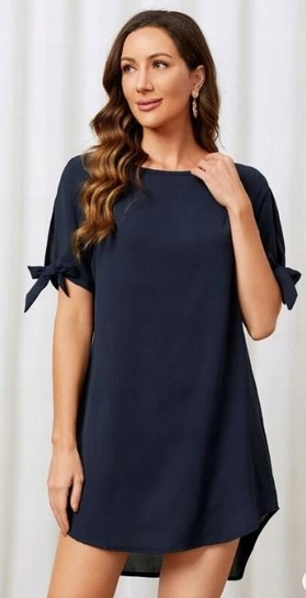 SHEIN SUKIENKA MINI GRANATOWA PROSTA BASIC L VUV Shein
