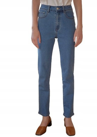 SIMPLE RETRO SPODNIE JEANSOWE PROSTE BASIC 25 VKC Shein