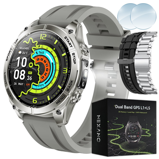 Smartwatch męski Vector - srebrny Nexano