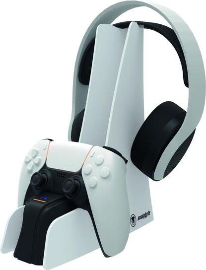 Snakebyte DUAL CHARGE & HEADSET STAND do PS5, biała Snakebyte