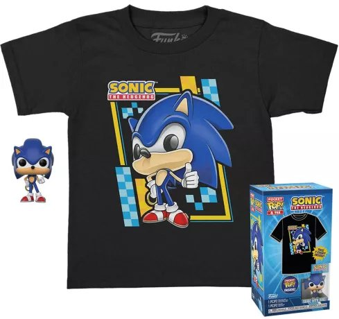 sonic - pocket pop - sonic + kid tee (l) (xl) Funko
