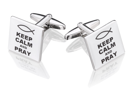 Spinki do mankietów X2 Keep Calm & Pray Inna marka