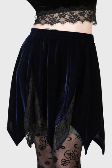 spódniczka KILLSTAR - LESTER (BLUE) -XS Inna marka