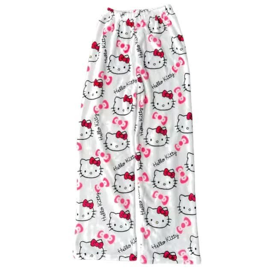 Spodnie Piżama Hello Kitty Pluszowe białe Inna marka
