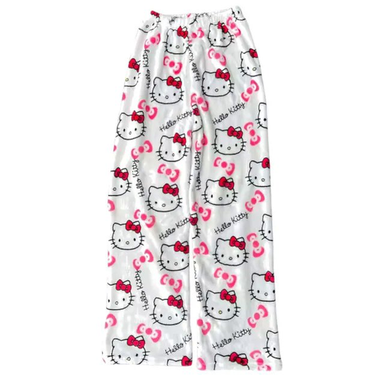 Spodnie Piżama Hello Kitty Pluszowe białe Inna marka