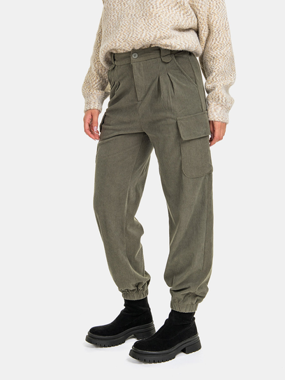 Spodnie typu cargo L khaki SZACHOWNICA