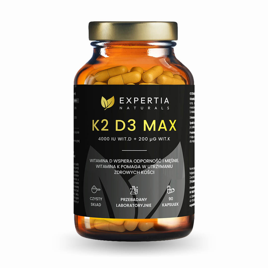 Suplement diety K2 D3 MAX | EXPERTIA NATURALS | 90 KAPSUŁEK Expertia Naturals
