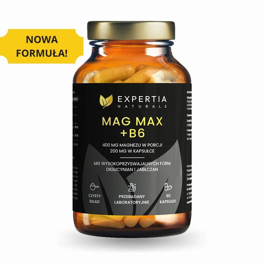 Suplement diety MAG MAX + B6 | EXPERTIA NATURALS | 90 KAPSUŁEK Expertia Naturals