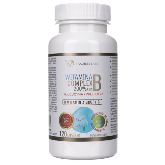 Suplement diety, Progress Labs, Witamina B Complex 200%, 120 kapsułek Progress Labs