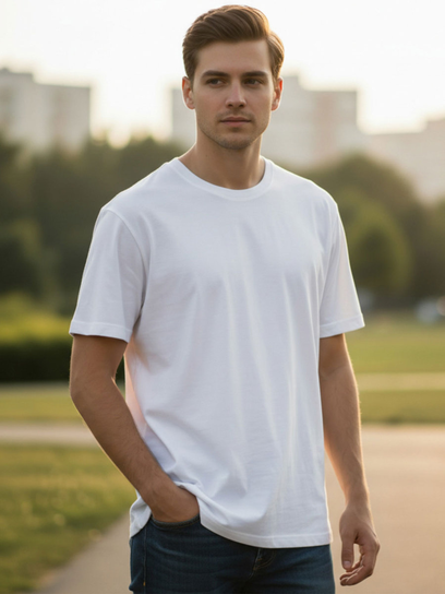 T-shirt BASIC biały 2XL SZACHOWNICA