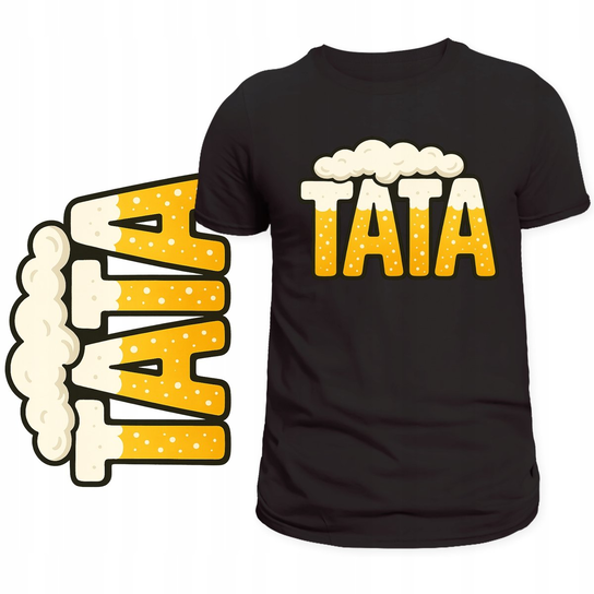 T-SHIRT MĘSKI KOSZULKA NADRUK TATA MOTYW PIWA SUPER PREZENT DZIEŃ OJCA S Szumila