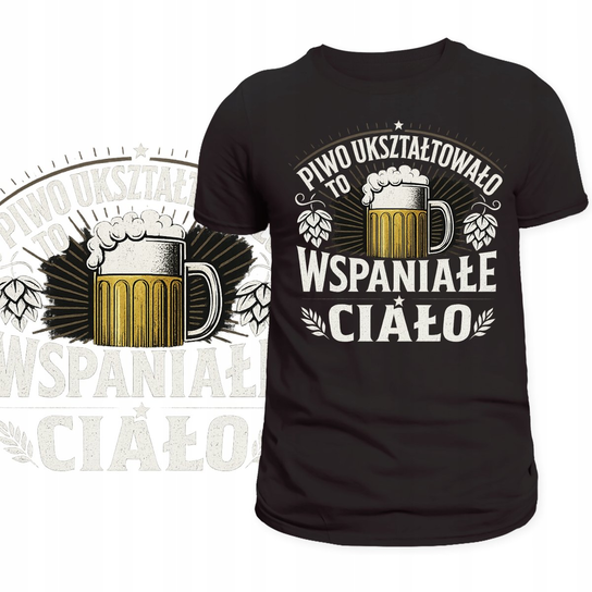 T-SHIRT MĘSKI KOSZULKA PIWO SUPER NADRUK PIWOSZ ZABAWNE PIWKO PREZENT S Szumila