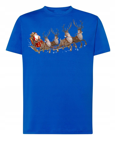 T-Shirt męski nadruk Mikołaj i Renifery R.L Inna marka