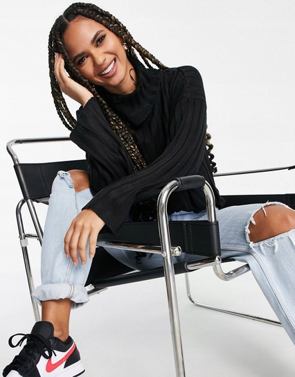 THREADBARE SWETER DAMSKI CZARNY BASIC 40 1RNO Threadbare