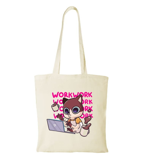 Torba bawełniana z nadrukiem WORK WORK WORK Inna marka