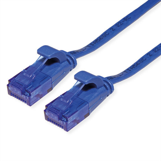 VALUE Patchkabel UTP, Cat.6A (Class EA), extra plat, blauw, 2 m Value