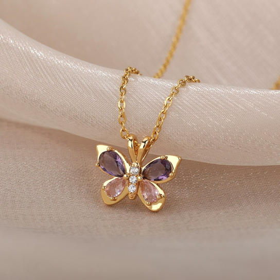 Wisiorek Motyl Light Amethyst Orvella