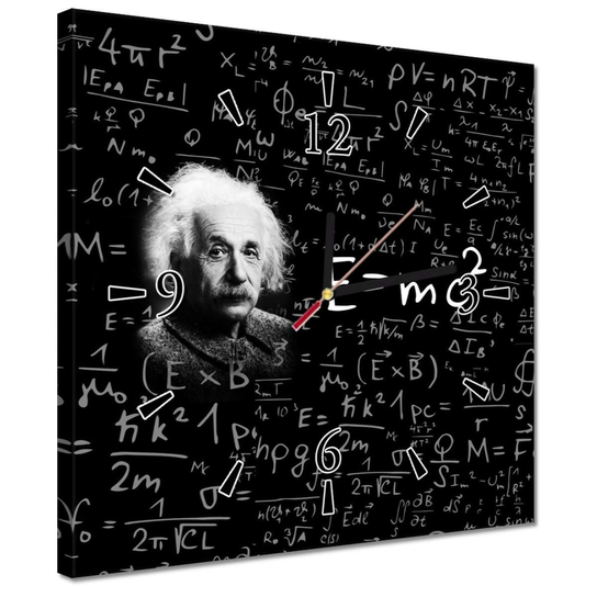 Zegar E=MC2 Albert Einstein, 30x30cm ZeSmakiem
