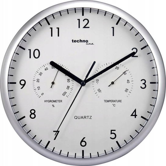 Zegar ścienny TECHNOLINE 650 srebrny 26cm Technoline